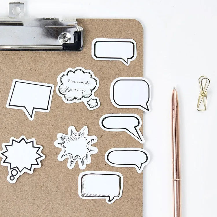 Momo Original boxed stickers in black and white bubbles design, 45 pieces for hand account and DIY decoration