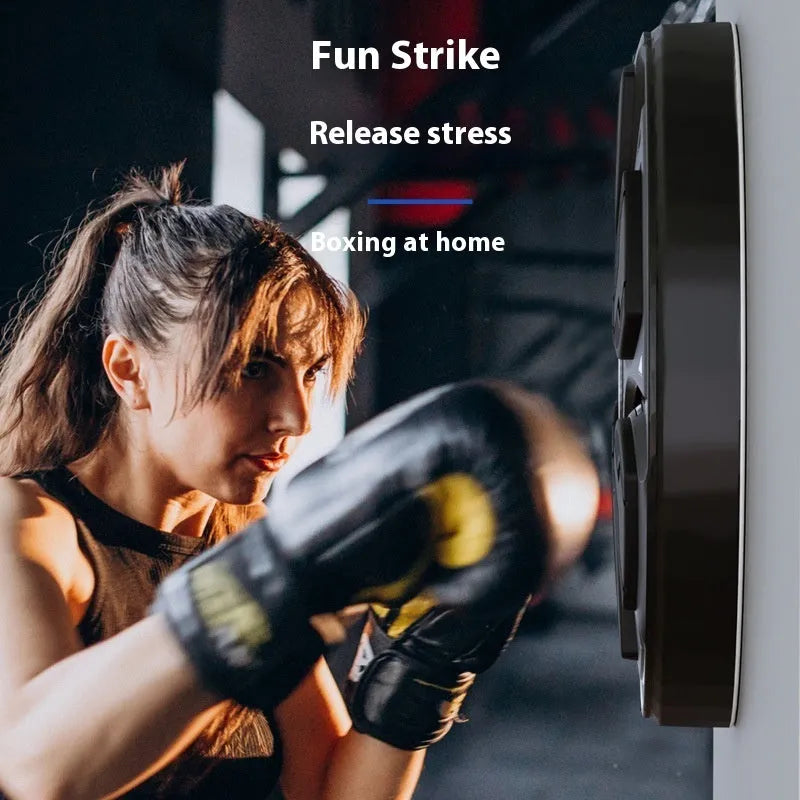 Black leather PP wall hanging boxing target machine with included boxing gloves for home training