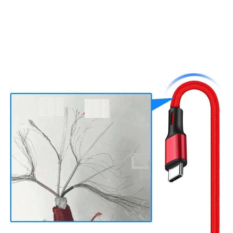 2 metre long mobile phone data cable in multiple colour options