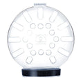 Transparent cat muzzle space hood with adjustable Velcro strap, sizes M L XL, for grooming and recovery.