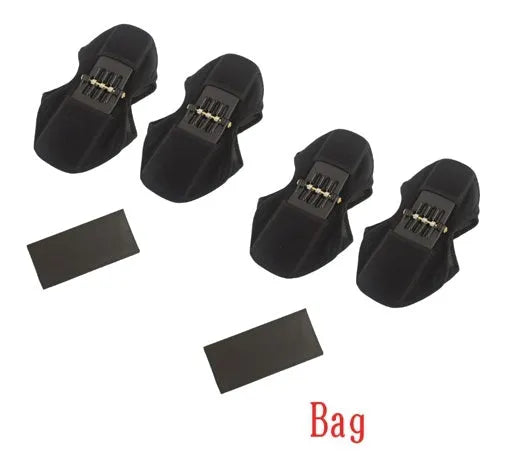 Adjustable spring knee brace support for mountaineering and squat sports, shown in black.