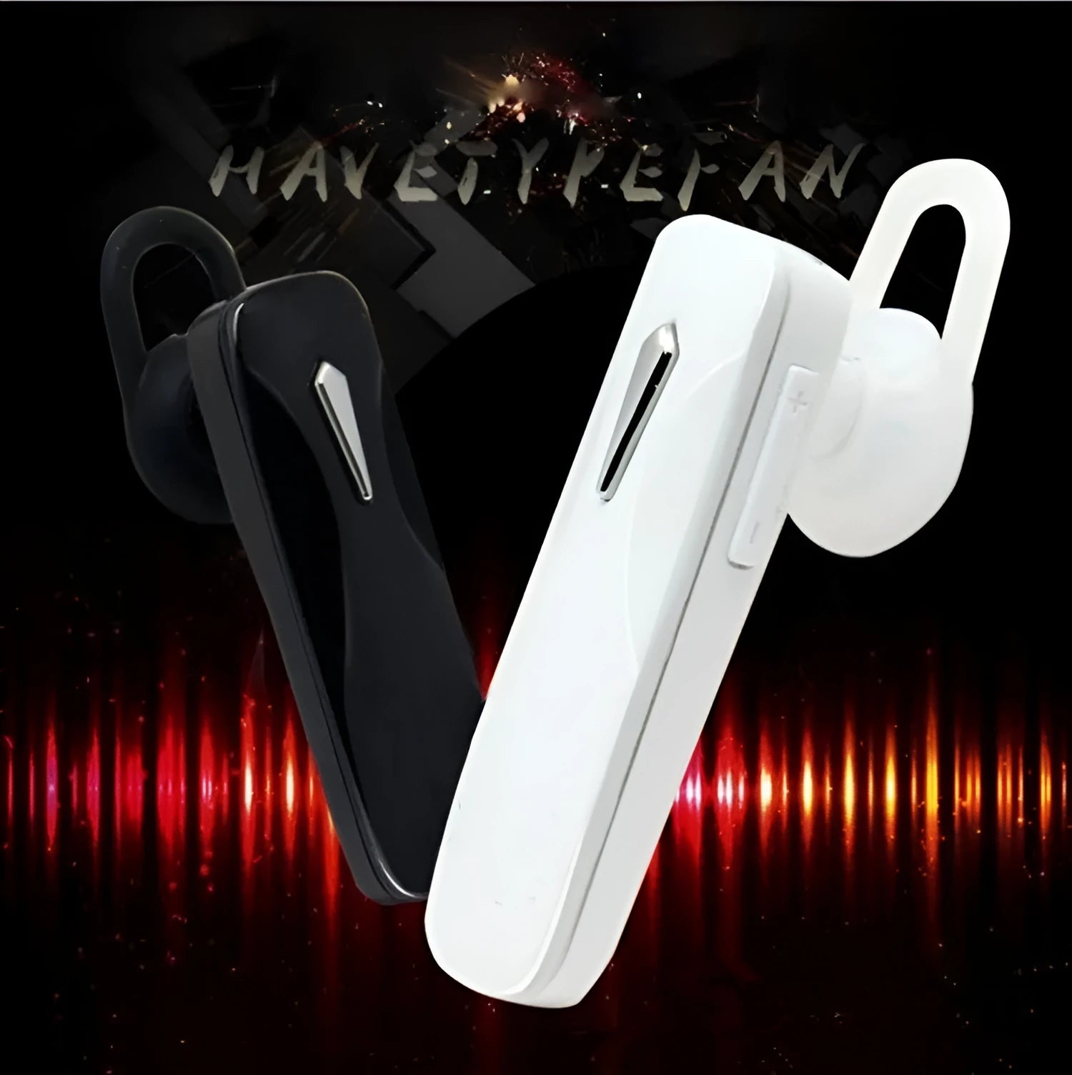 M163 Bluetooth car headset unit in black and white colour options on a car dashboard.