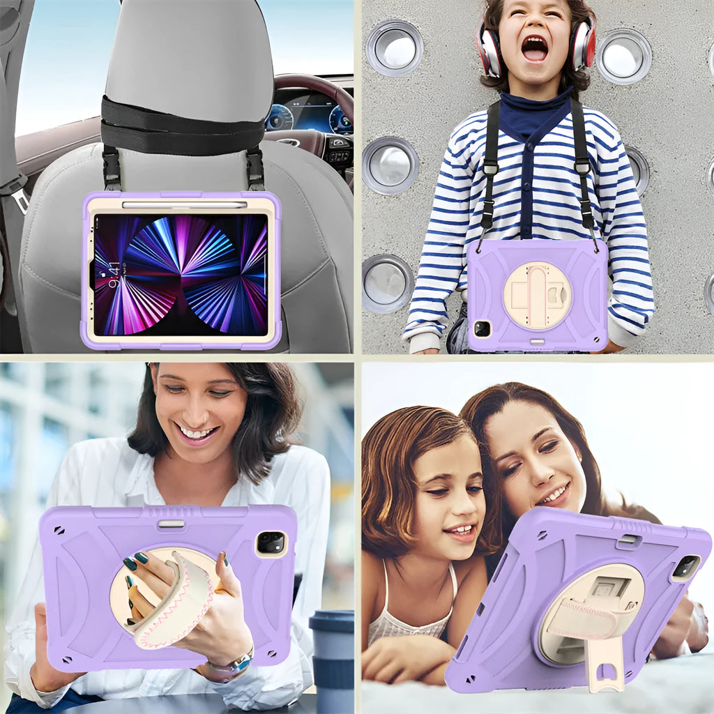 Apple iPad magnetic rotating bracket protective case in colourful rose gold silicone