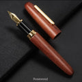 Wooden fountain pen with rotating cap in seven wood colour options