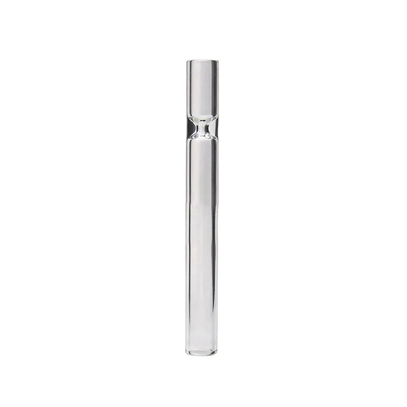 Transparent pink glass telescopic smoke pipe nozzle for water bongs
