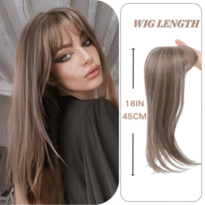 Synthetic clip-in hair extension with inner buckle fastener in one of six available colour styles.