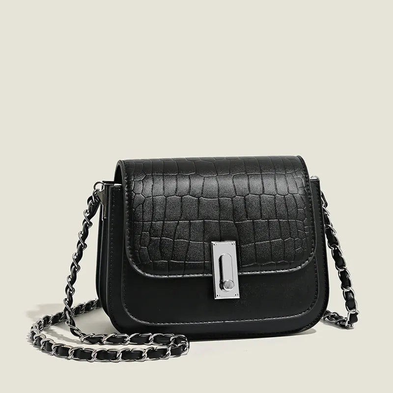 Soft PU women's crossbody shoulder bag in horizontal square shape, shown in green colour.
