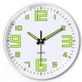 20cm diameter luminous wall clock with modern plastic case and clear acrylic cover