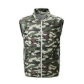Men's outdoor cooling vest in camouflage with fan and power bank options, polyester, sizes M to 4XL