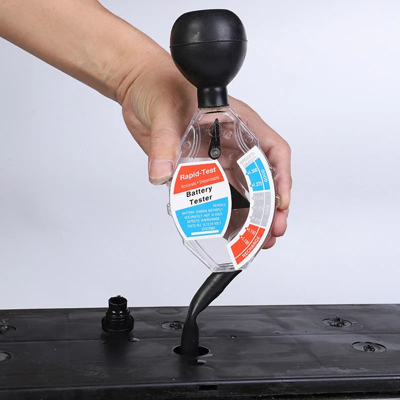ABS battery hydrometer tool for lead-acid electrolyte testing with suction mechanism