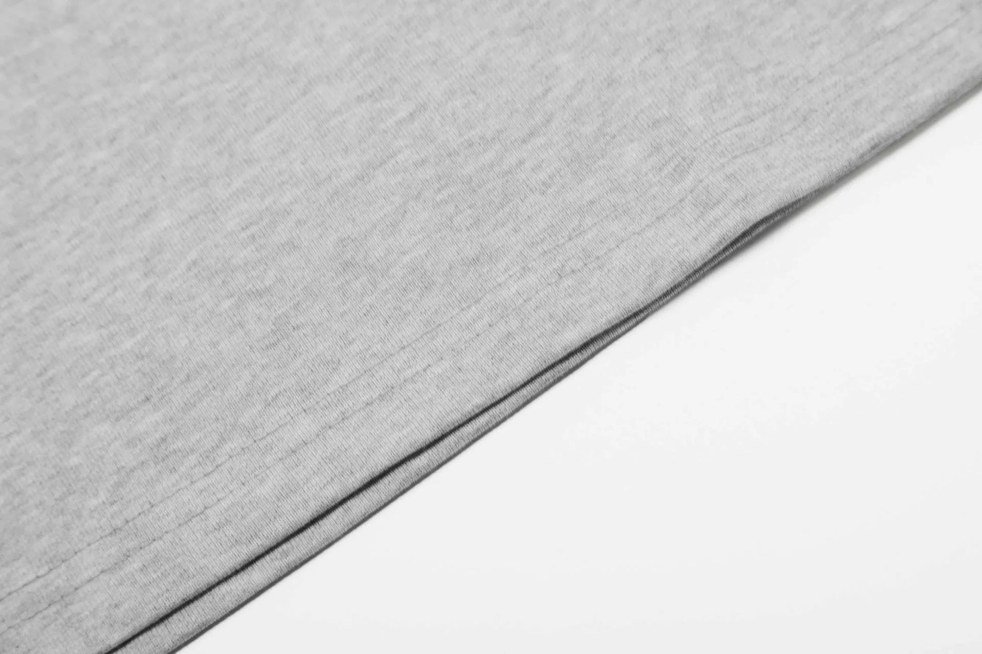 Men's grey loose fit cotton long sleeve pullover top on a hanger