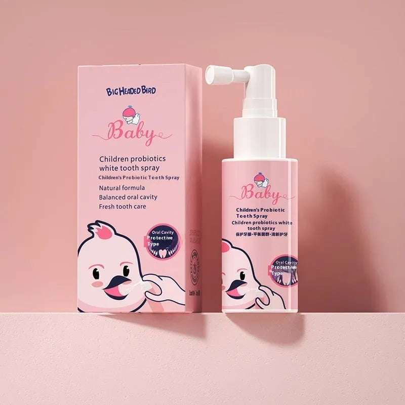 Children's probiotic oral spray for white teeth and cavity prevention in 40ml bottle