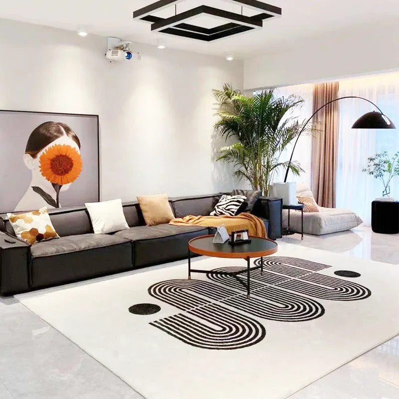 Large rectangular blended carpet with geometric pattern, 60x90cm to 200x300cm, 1.3cm thick, for living room