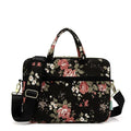 Canvas laptop sleeve shoulder bag 13-15 inch with striped print and plush lining