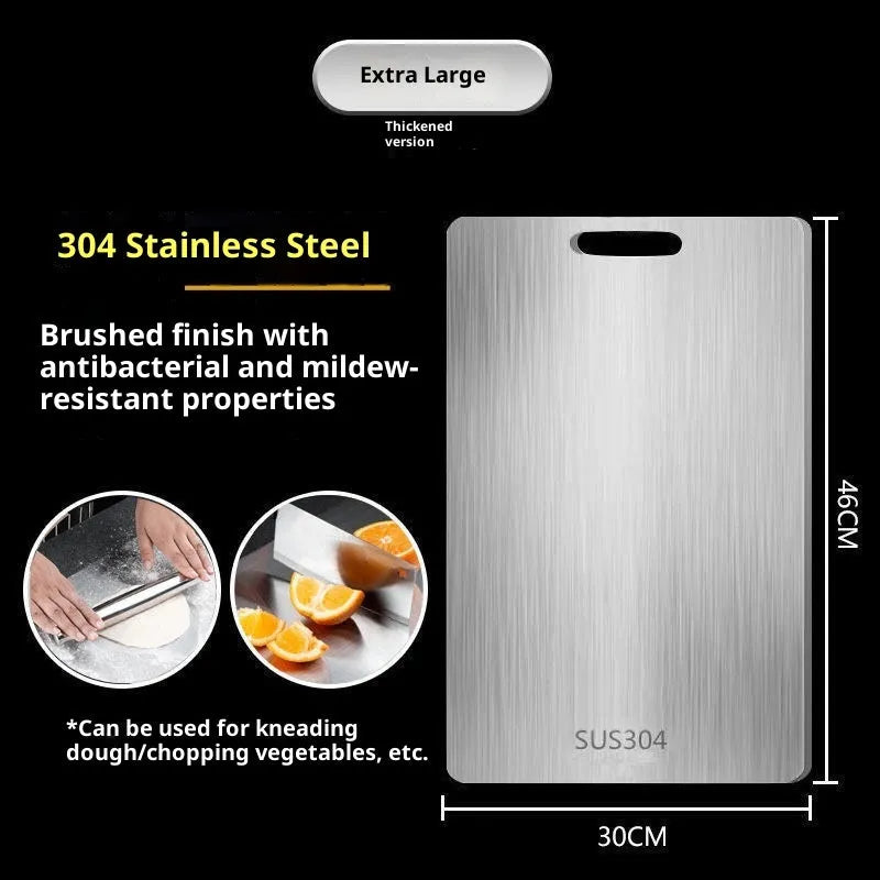Mildew-proof double-sided stainless steel cutting board, square shape, edible SUS304, available in four sizes