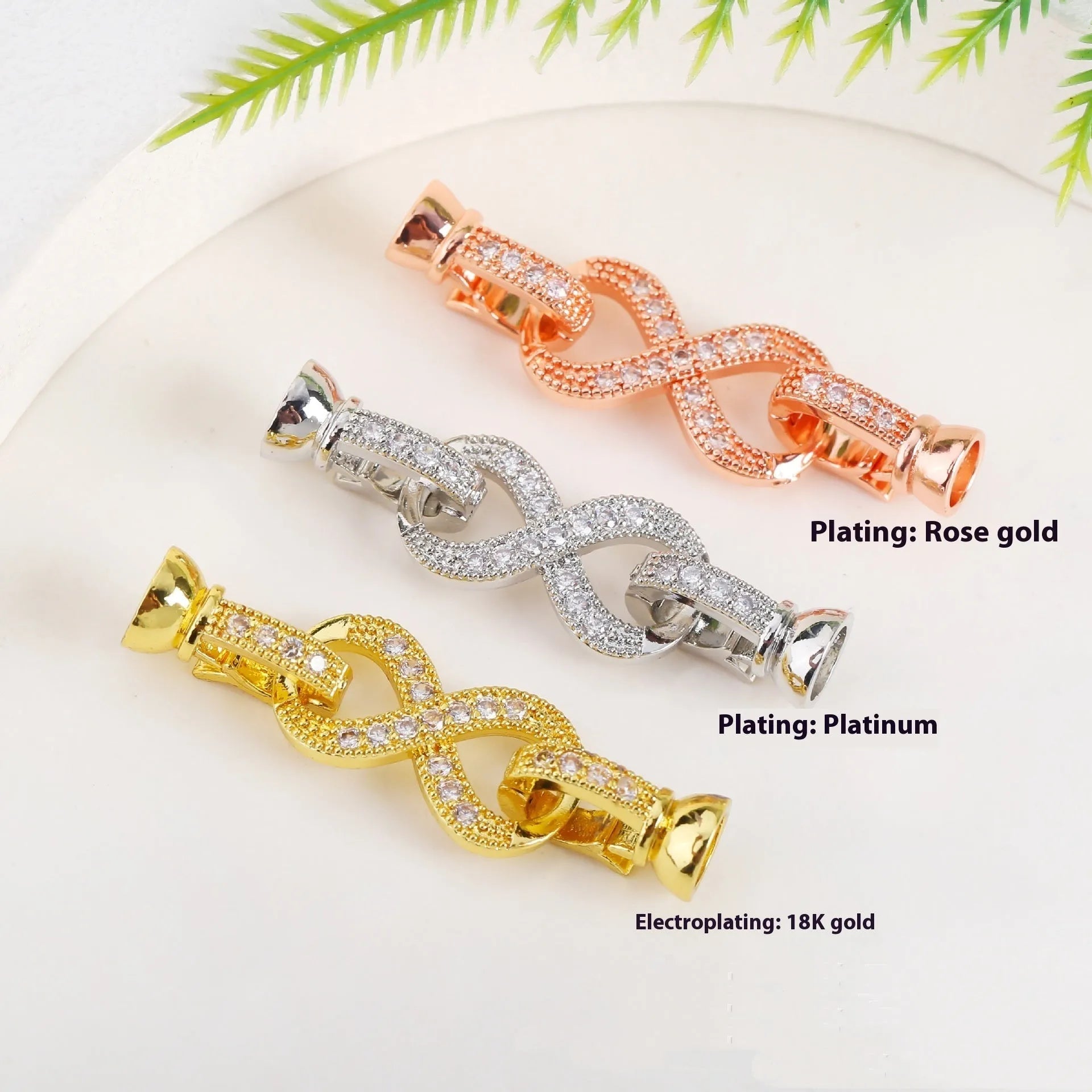 Small gold-plated chain buckle for DIY pearl necklace jewellery making