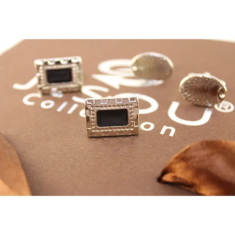 Men's creative packed gift box set with quartz watch, belt, wallet, cufflinks, and pen in black