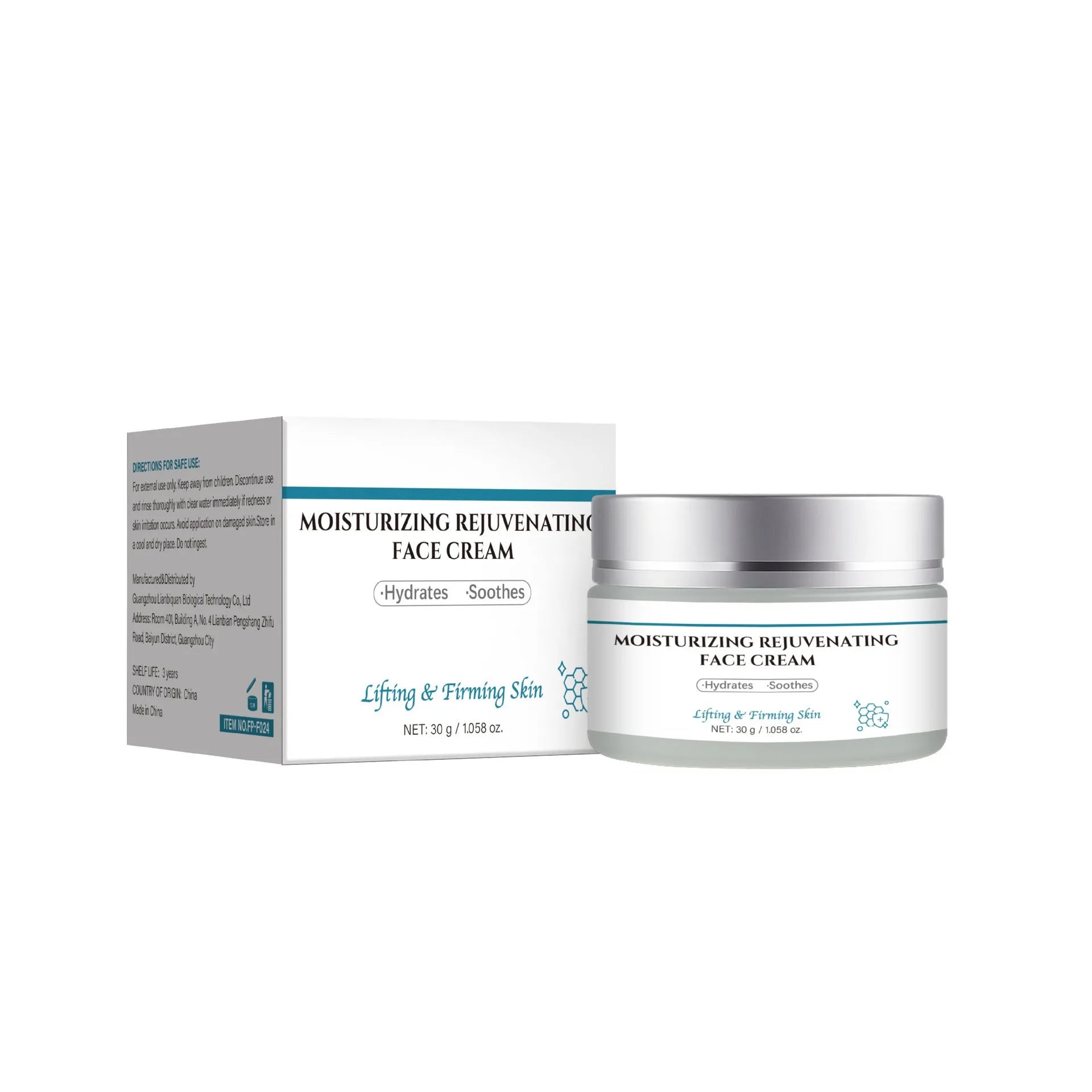30g jar of FP-F024 anti-aging cream for facial skincare and wrinkle reduction