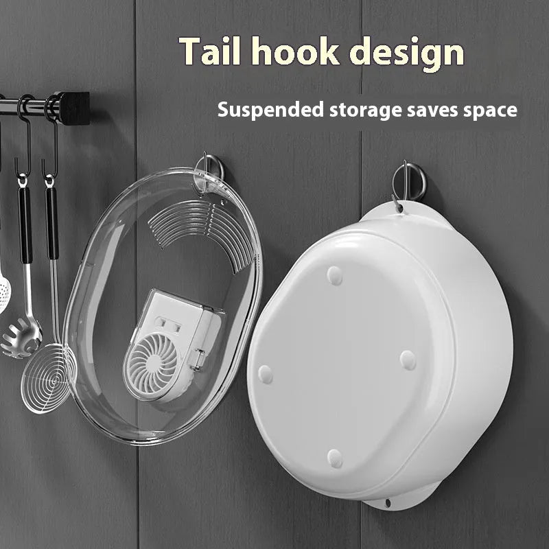 Aluminium quick defrosting plate food defrosting device with USB cable on a kitchen counter