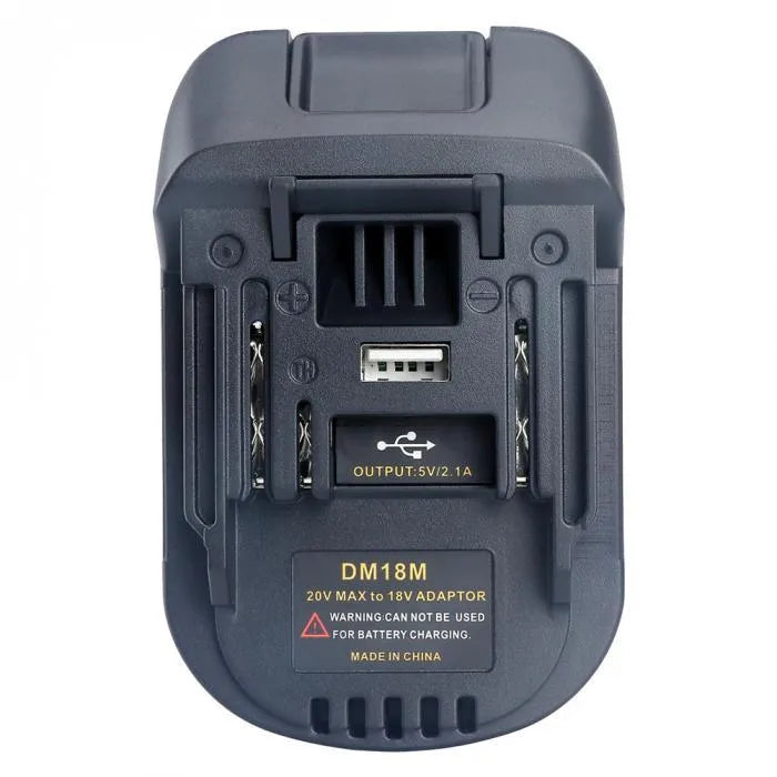 Black Milwaukee to MAKITA battery adapter measuring 125x90x65mm