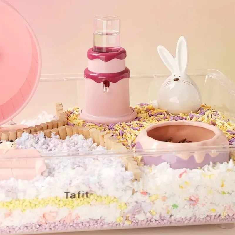 125ml cream cake hamster kettle small pet drinker in high borosilicate glass, 103.5 x 122mm, green pink purple yellow
