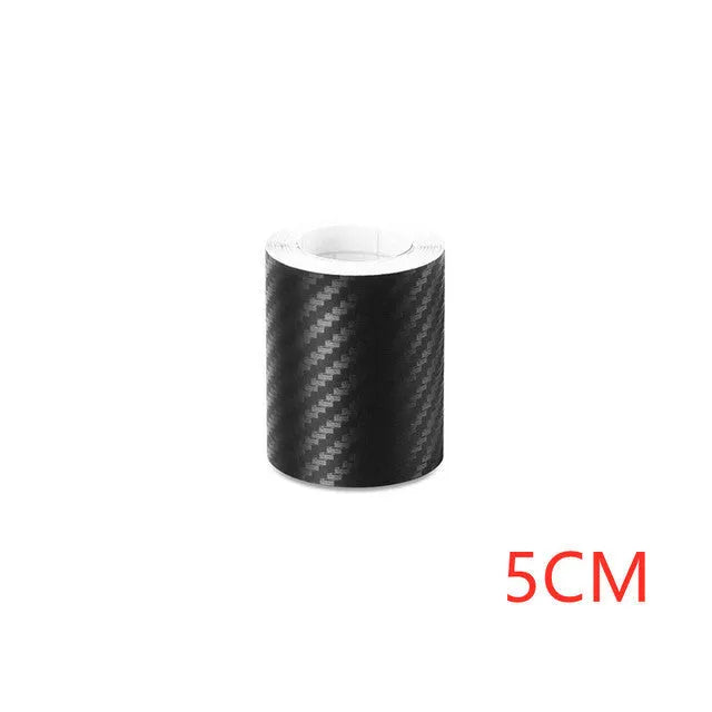 Roll of matte black 3D carbon fibre waterproof protection film for car door sills and bumpers.
