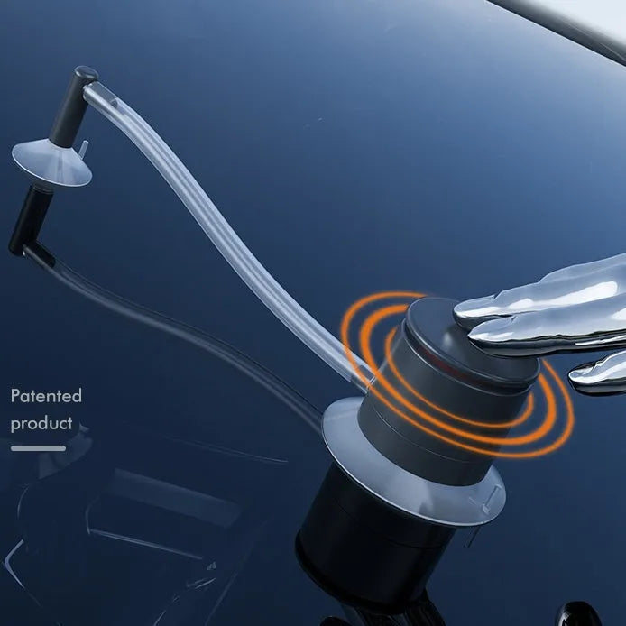 Plastic car windshield crack repair tool kit with broken glass corrector for DIY use.