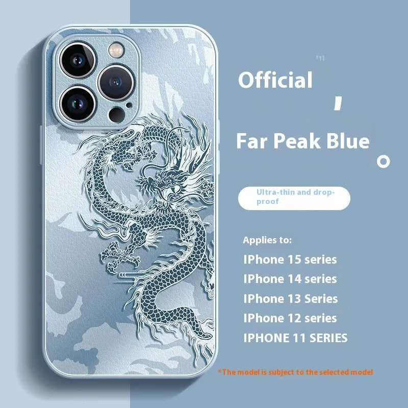 Sheepskin imitation leather drop-resistant all-inclusive protective case for iPhone, Cangling Green colour