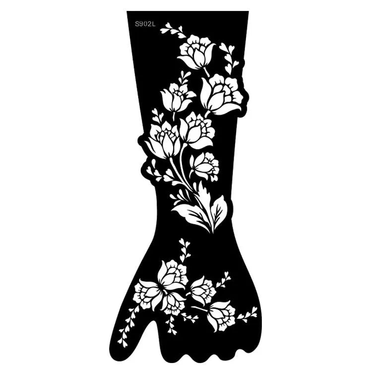 Geometric hollow template tattoo stickers showing intricate paper carving designs for stencilling