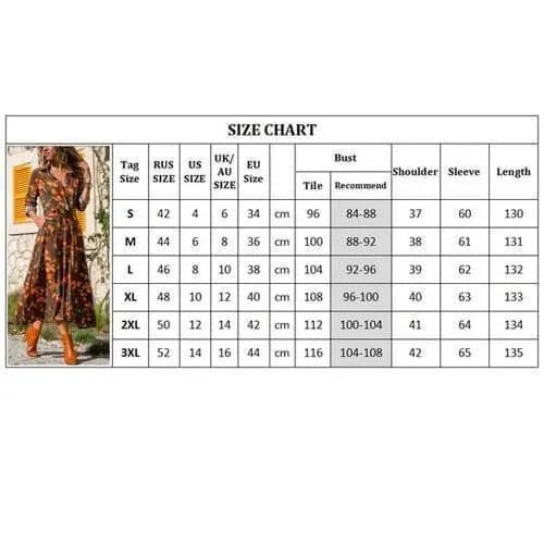 Women's V-neck chiffon dress with high waist and A-line skirt in printed design
