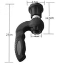 Black Mighty Power Hose Blaster Nozzle, 23x6.5x11cm, fits 5/8" hose, five spray settings, ergonomic handle