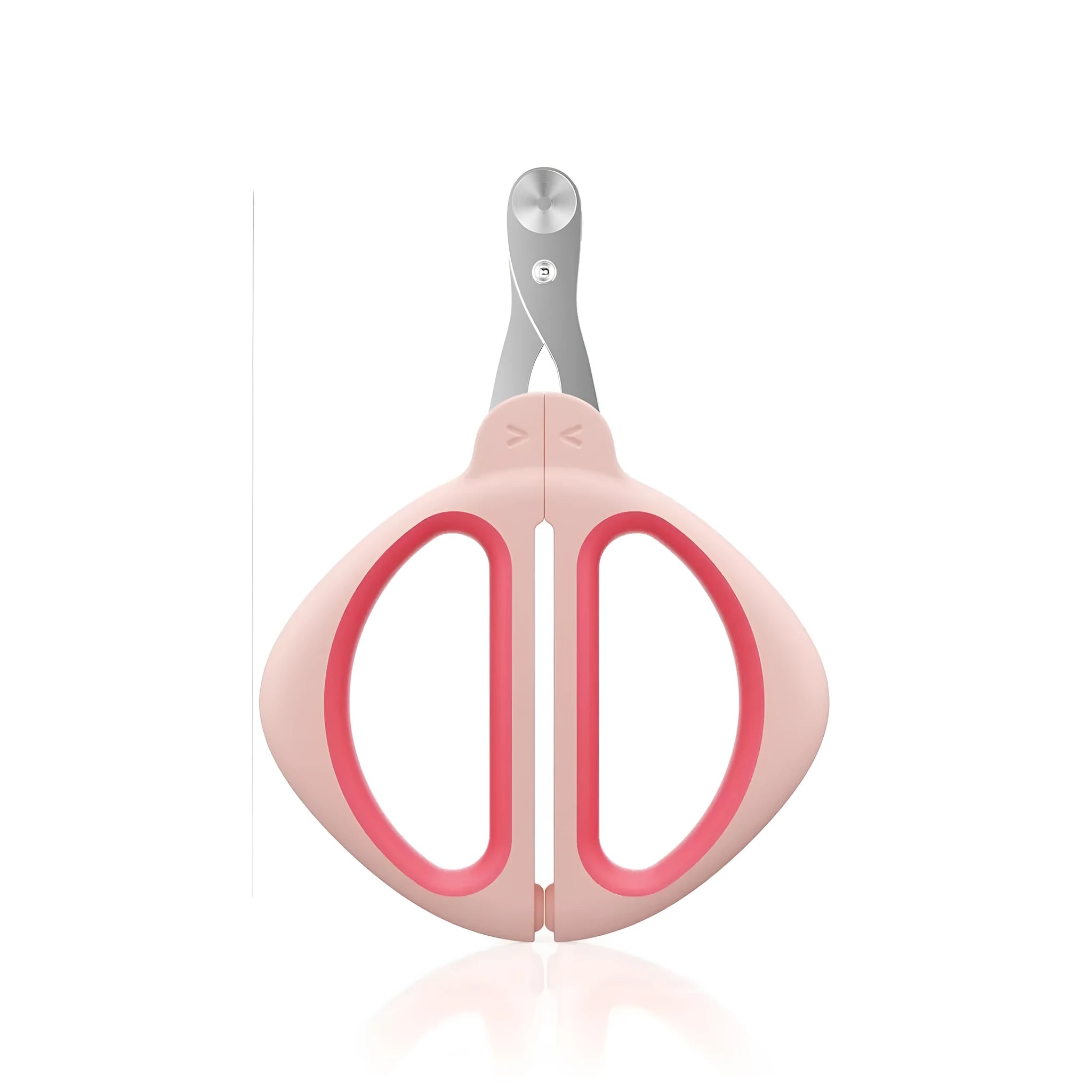 Cat nail clipper with positioning round hole and non-slip handle in blue colour