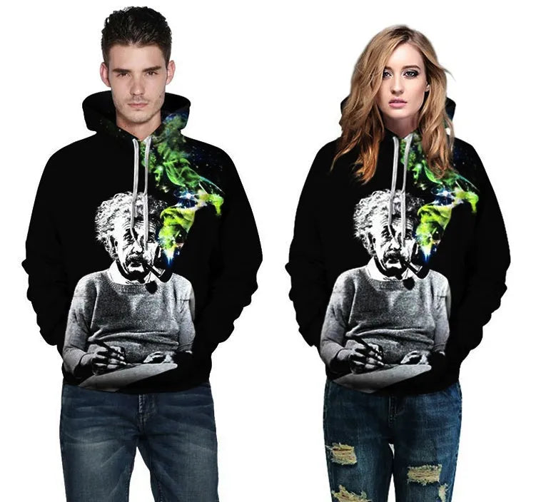 Genius Hoodie in black pullover style on model