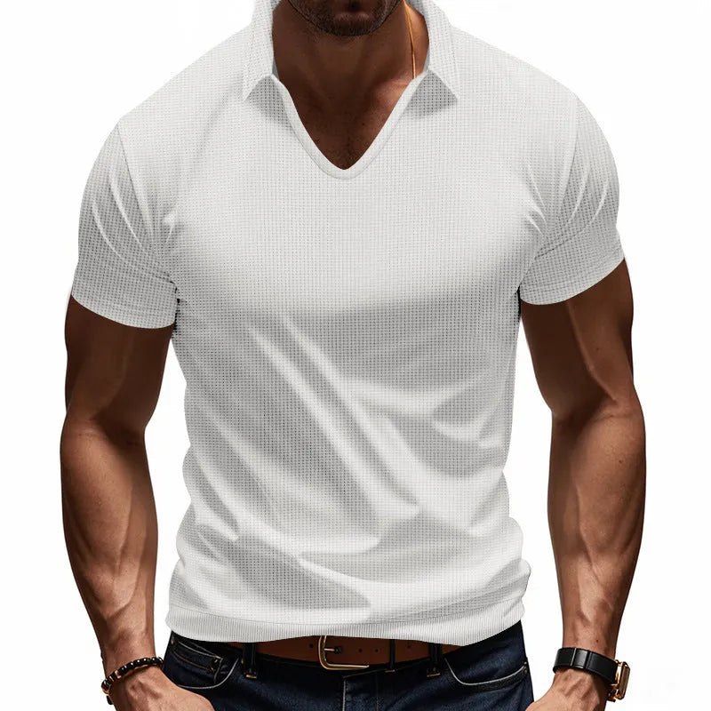 Men's V-neck loose fit short sleeve t-shirt in six colour options