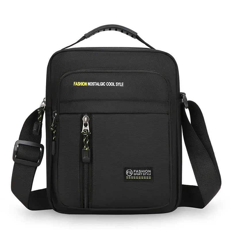 Men's casual nylon one shoulder messenger bag in a choice of colours