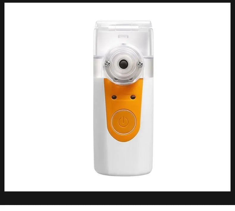 White columnar USB handheld nebuliser with single mist outlet for children's respiratory treatments