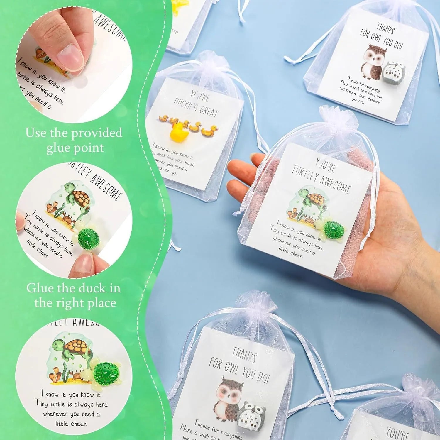 Set of pun-themed inspirational memo cards made from durable resin material in pocket-sized format