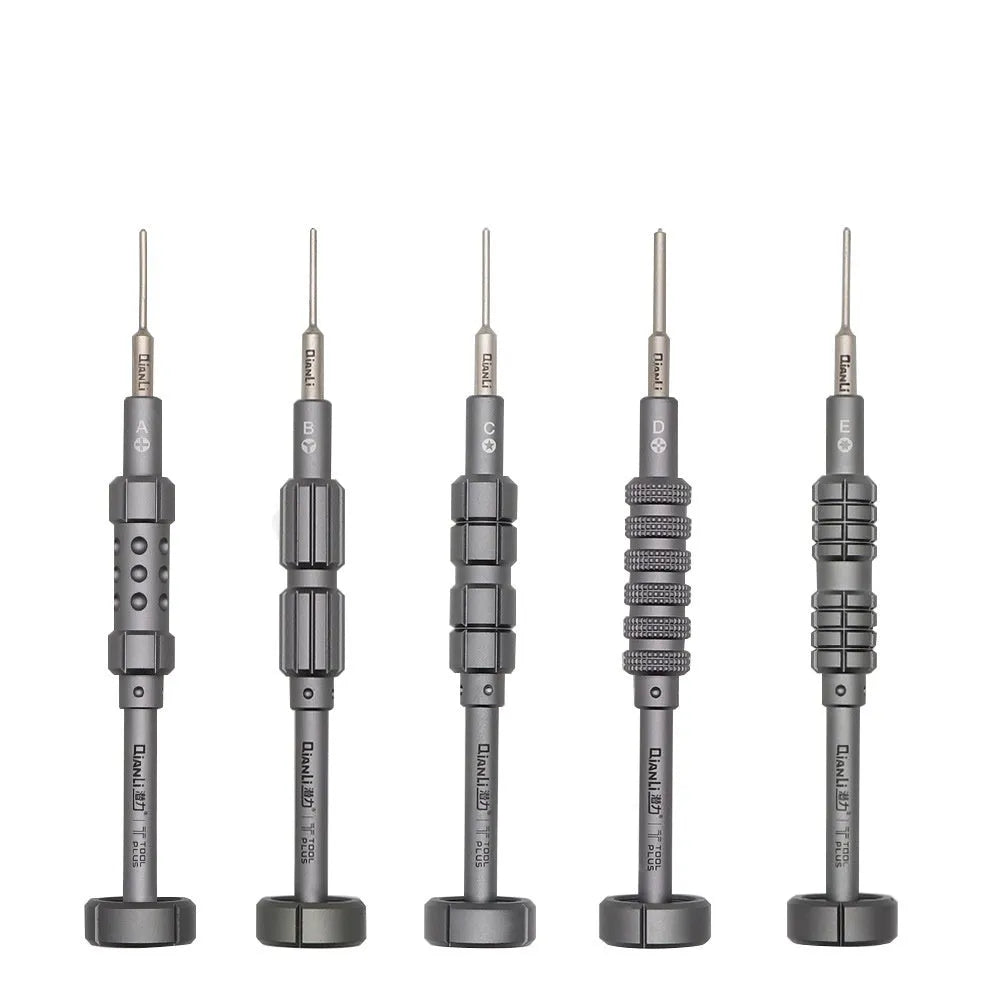 Precision screwdriver with grenade-shaped aluminium handle and T2 cross triangle bit for iPhone repair