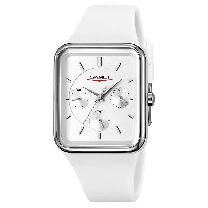 Square silicone strap waterproof digital watch for girls in multiple colour options