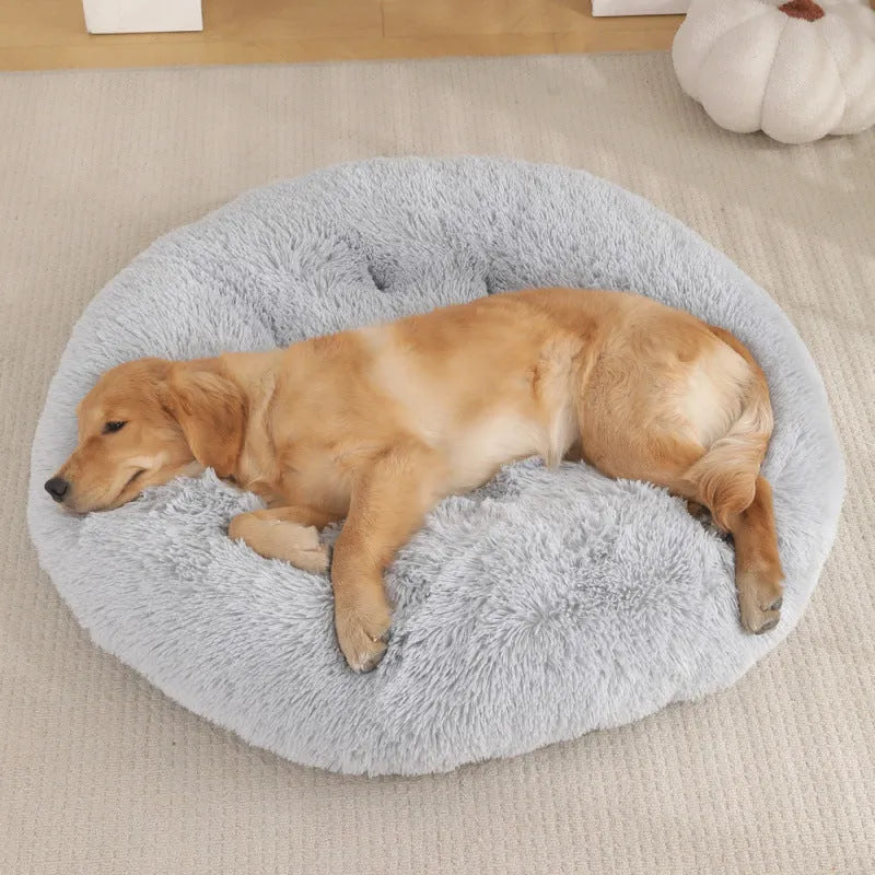 Round plush pet mat dog bed in multiple colours and sizes from 40cm to 120cm for dogs