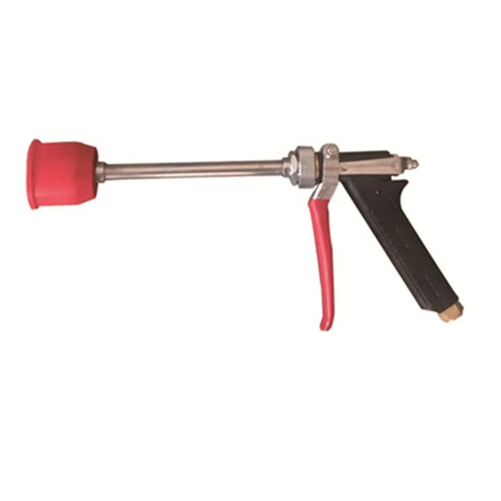 Submachine gun style agricultural spray gun for pesticide spraying with plastic construction