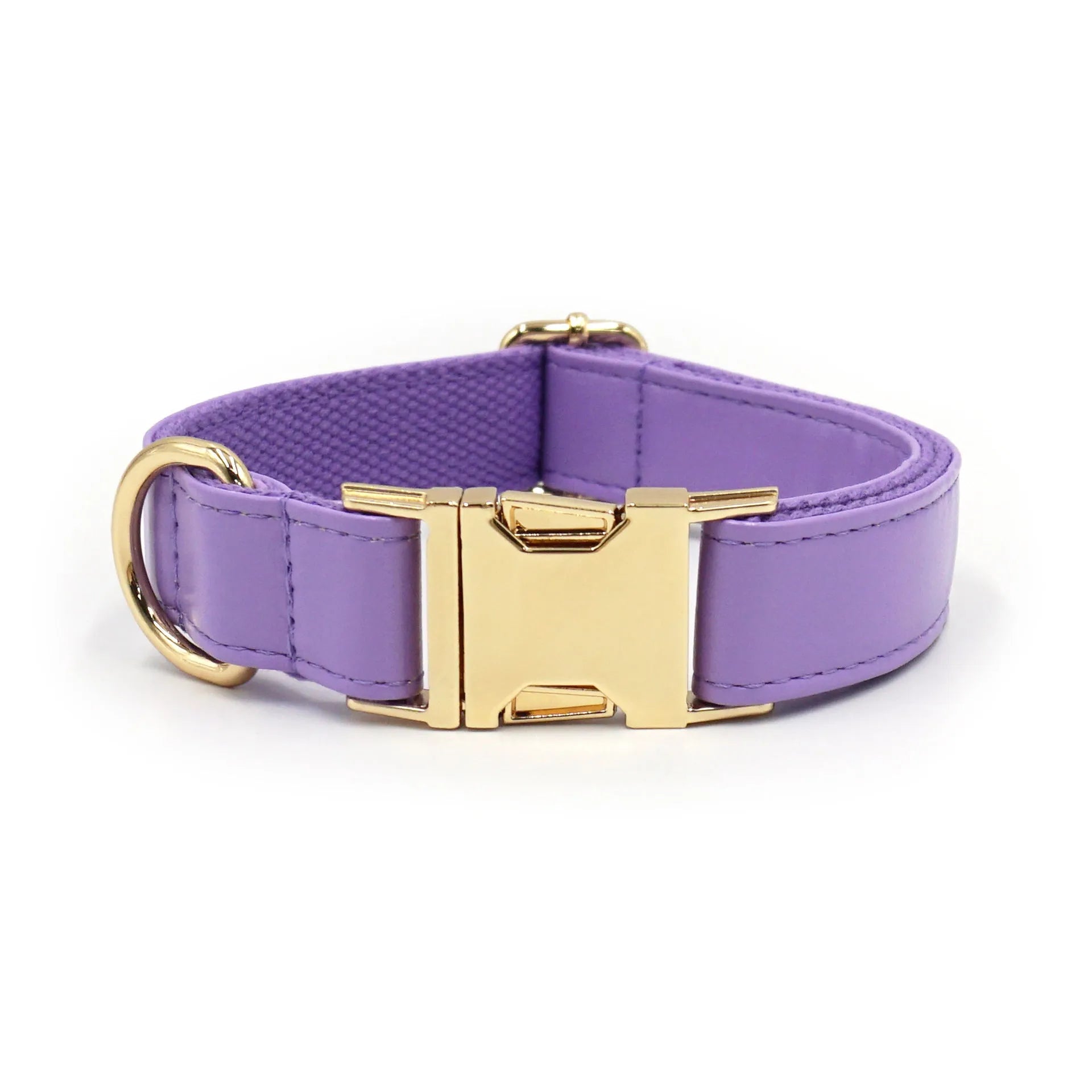 Simple colour block leather dog collar shown in caramel colour on a white background.