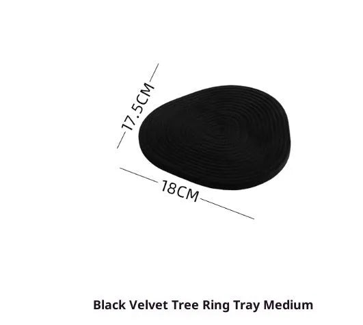 Flannel tree wheel jewellery display stand with rotating design, small size 12x11.5cm, black colour