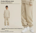 Men's solid colour velvet sweatpants with ankle banded cuffs in cotton fabric