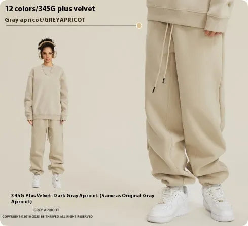 Men's solid colour velvet sweatpants with ankle banded cuffs in cotton fabric