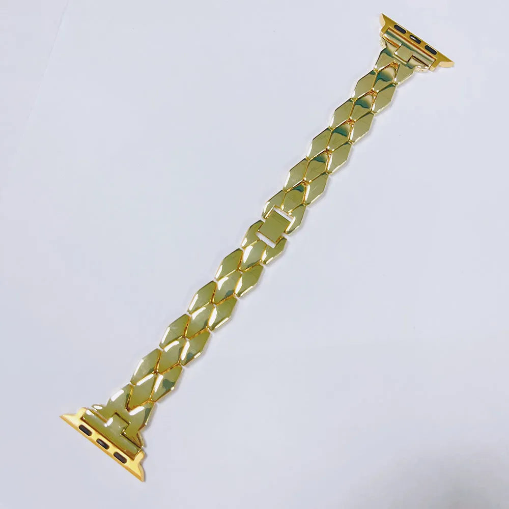 Creative stainless steel diamond solid metal strap for Apple Watch in black colour