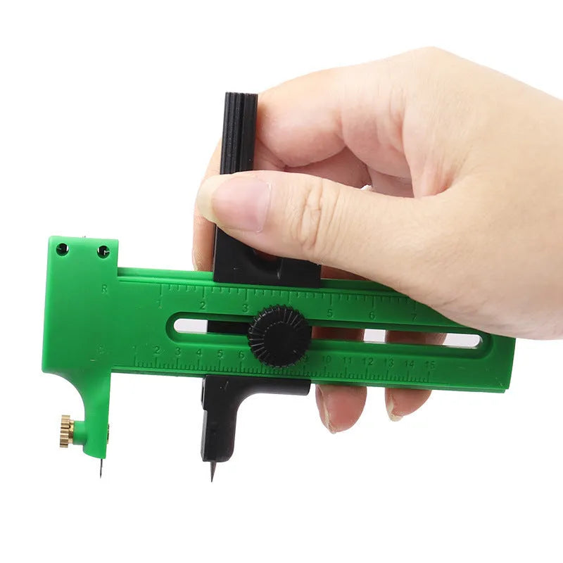 Circular knife craft scissors with compass rail for precision circle cutting in paper and fabric