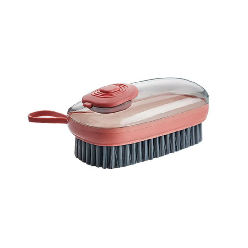 ABS automatic liquid cleaning brush with ergonomic handle for household shoe and laundry applications