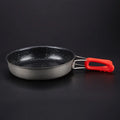 Alocs Medical Stone Color Non-stick Pan Small Folding Frying Pan for Household Outdoor Camping Cooking with Aluminium Alloy Construction 180x44mm Portable Single Pan