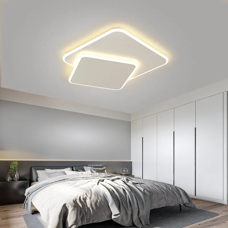 White triangle ceiling lamp in 40cm or 50cm size, 111V-240V household bedroom light